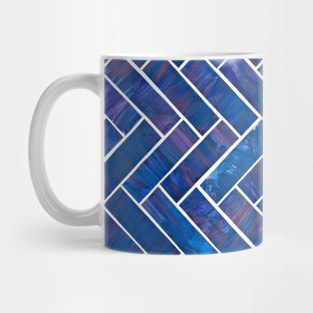 Blue Herringbone Mug